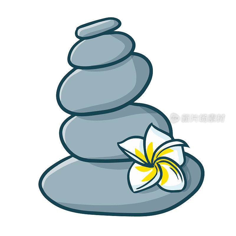 balance rock with flower for your relaxation